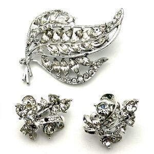Coro Earrings and a brooch- rhinestones